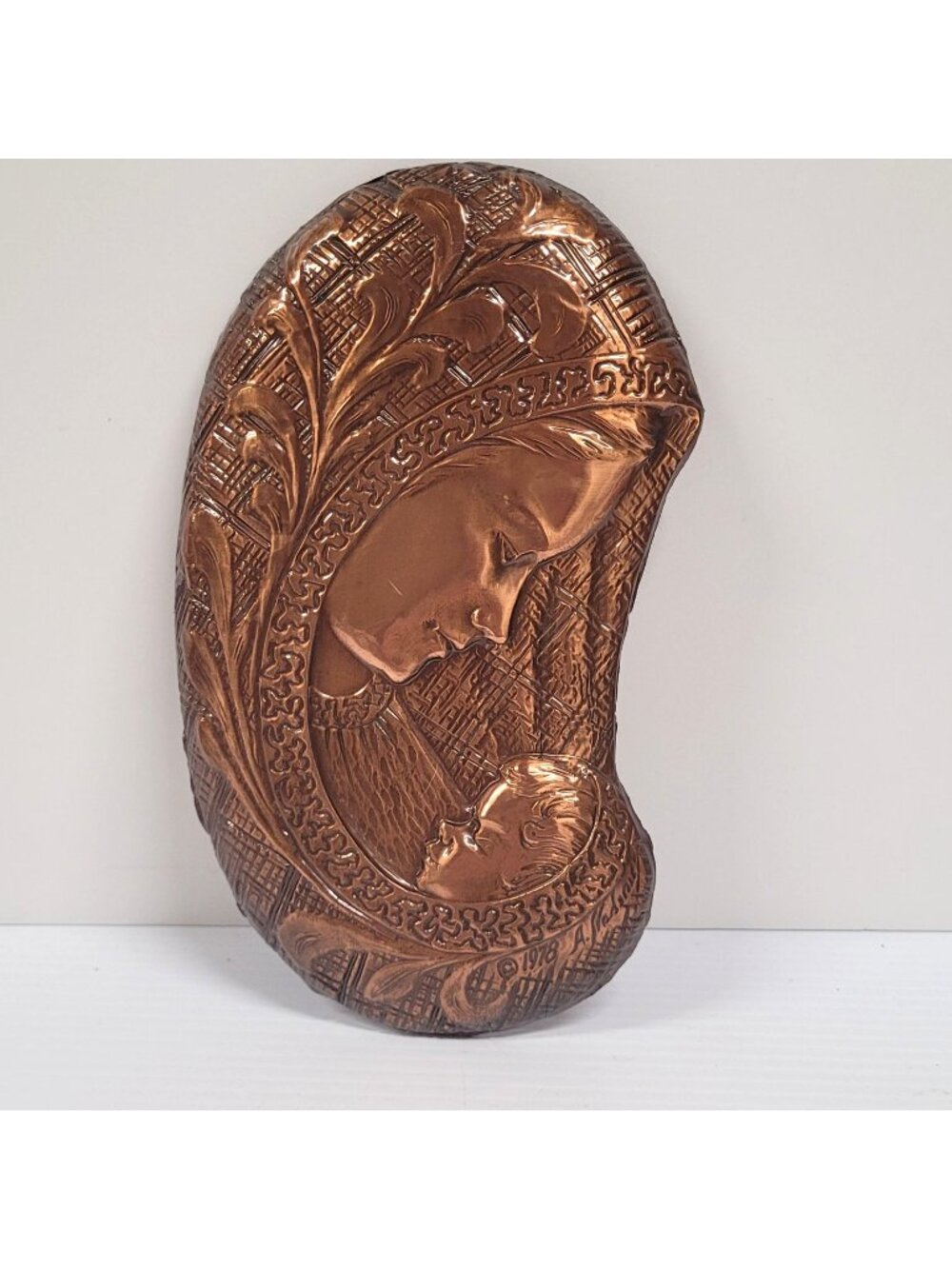 Fait Au Quebec Par A Nadeau Copper Madonna Child Religious Hanging Mary Jesus